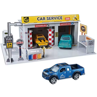 Diecast Car Service Station Playset