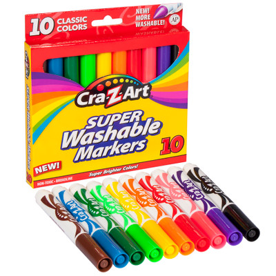 Cra-Z-Art Stationery 10 pcs Super Washable Markers Cra-Z-Art Stationery 10 pcs Super Washable Markers