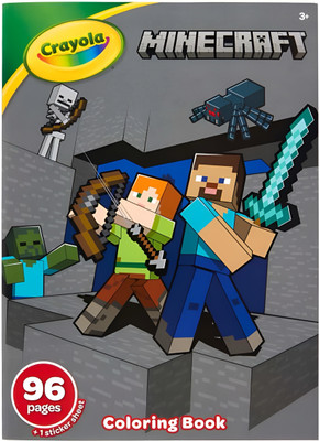Crayola Minecraft Colouring Book with Sticker Sheet 96 Pages Crayola Minecraft Colouring Book with Sticker Sheet 96 Pages