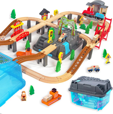 Wonder Co Play Wooden Train Set 100pcs