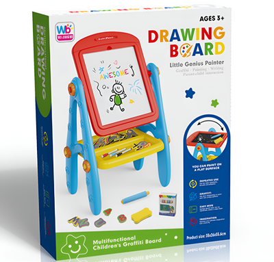 Double Sided Toddlers Art Easel with Magnetic White Board & Chalk Blackboard Set