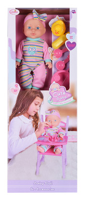 29cm Baby Doll With Highchair Playset 29cm Baby Doll With Highchair Playset
