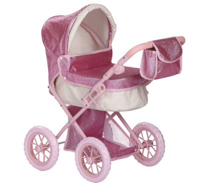My Loveable Traditional Doll Pram Pink Glitter My Loveable Traditional Doll Pram Pink Glitter