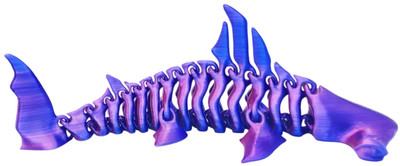 3D Printed Fidget 17cm - Purple Hammerhead