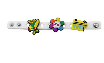 White Jelly Bracelet With Pop-In Charms White Jelly Bracelet With Pop-In Charms
