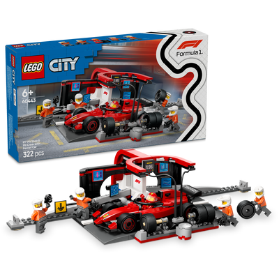 LEGO City F1 Pit Stop & Pit Crew with Ferrari Car 60443 LEGO City F1 Pit Stop & Pit Crew with Ferrari Car 60443