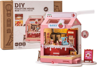 Rolife DIY Mini House - Strawberry Milk Box  Rolife DIY Mini House - Strawberry Milk Box