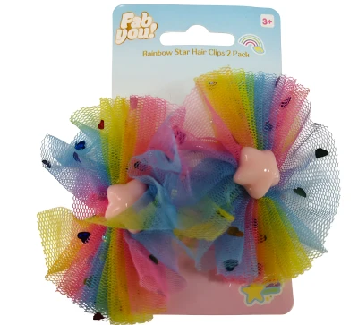 Fab You! Rainbow Star Hair Clips 2-Pack 