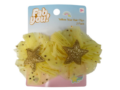 Fab You! Yellow Star Hairclips 2-Pack Fab You! Yellow Star Hairclips 2-Pack