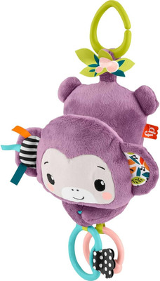 Fisher-Price Sing & Go Purple Monkey Plush Baby Stroller Sensory Toy Fisher-Price Sing & Go Purple Monkey Plush Baby Stroller Sensory Toy