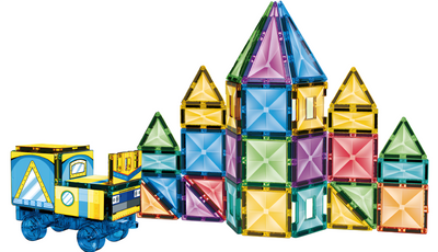 Wondermags Magnetic Tiles Train Set 120pcs Wondermags Magnetic Tiles Train Set 120pcs