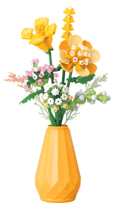 Flower Love Yellow Vase Bouquet 290pcs Flower Love Yellow Vase Bouquet 290pcs