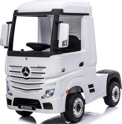 Dorsa 12V Mercedes-Benz Actros Ride-On Truck with Trailor - White