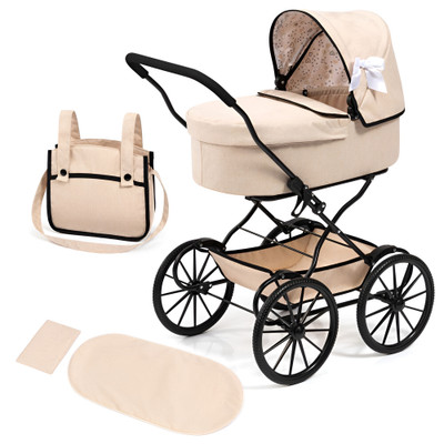 Bayer Xeo Classic Doll Pram Stroller - Beige Bayer Xeo Classic Doll Pram Stroller - Beige