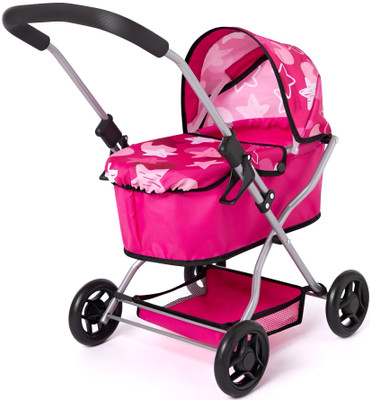 Bayer Go - Petite Doll Pram Stroller (Pink & Black) Bayer Go - Petite Doll Pram Stroller (Pink & Black)