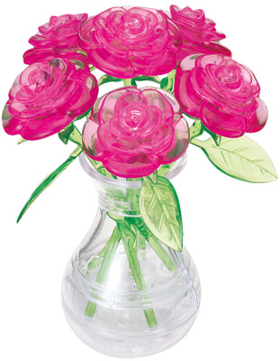 3D Crystal Puzzle - 6 Pink Roses