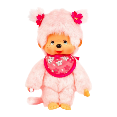 Monchhichi Girl Pink Sakura Plush Doll