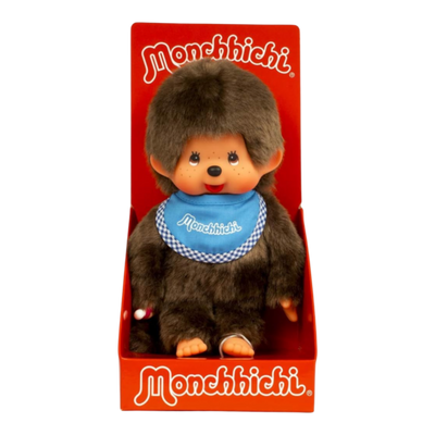 Monchhichi Boy Refreshed Light Blue Bib Plush Doll
