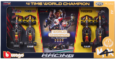 Bburago 1:43 F1 Red Bull Racing 4PK Max Verstappen Four Times World Champion Set