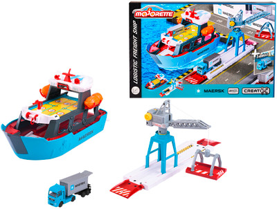 Majorette Creatix Logistic Freight Ship + 1 Vehicle