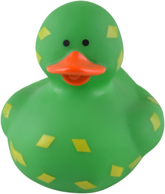Green Diamond Pattern Rubber Duck