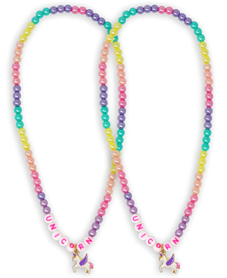 BFF Unicorn Rainbow Pearl Necklace Set