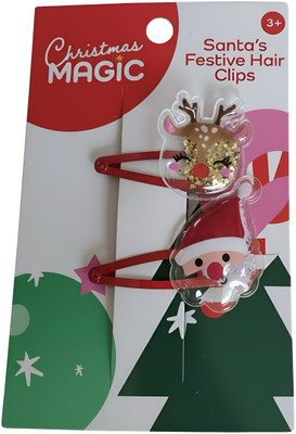 Santa's Festive Hair Clips