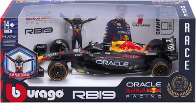 Bburago 1:24 2023 Race Oracle Red Bull RB19 Die-Cast Car with Verstappen #1 Figure