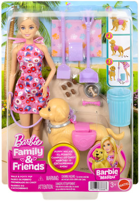 Barbie Malibu - Walk & Potty Puppy Set
