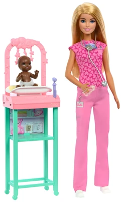 Barbie Baby Doctor Doll With Blonde Fashion Doll