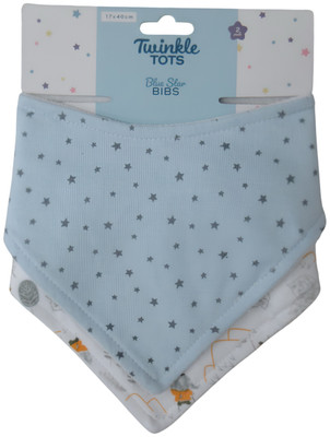 Twinkle Tots - Dribble Bib Blue Star 2 Pack
