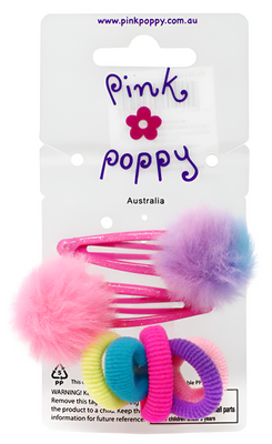 Pom Pom Hair Clips & Elastics