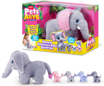 ZURU Pet's Alive Mama Elephant & Baby Surprise