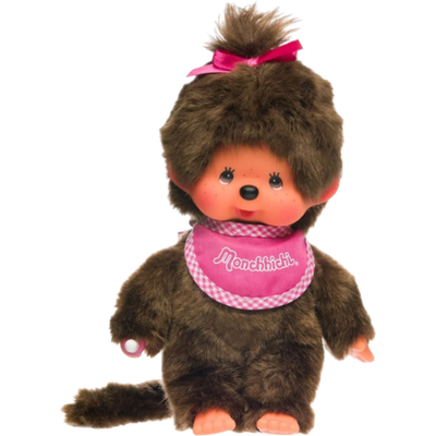 Monchhichi - Classic Pink Bib Girl Plush Doll