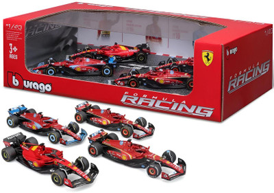 Bburago 1:43 F1 Ferrari #16 Leclerc 4pc Gift Pack