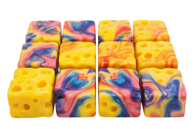 Squishy Cube - Cheese Marbled Colour