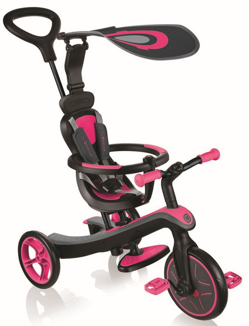 Globber Explorer Trike 4 In 1 - Fuchsia Pink | Toymate | Trikes
