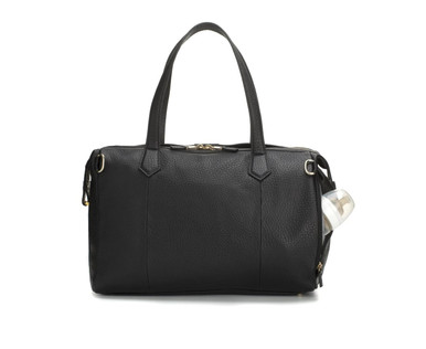 Storksak Lyra Leather Black Nappy Bag | Toymate