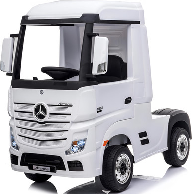 Dorsa 12V Mercedes-Benz Actros Ride-On Truck with Trailor - White | Toymate