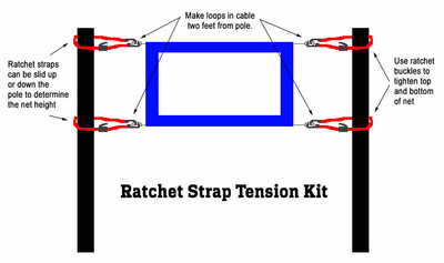 Ratchet & Cam-Buckle Net Tension Straps – Home Court Volleyball