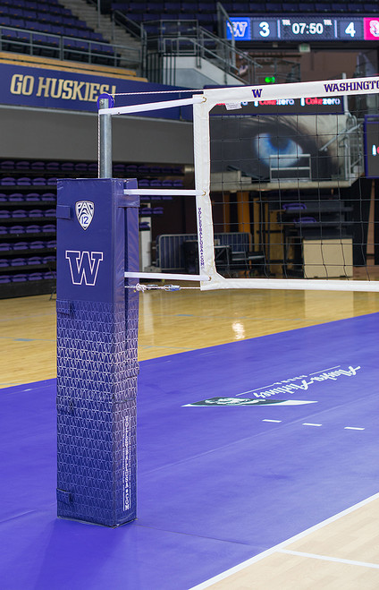 Patriot Professional Steel Volleyball Net System - University of Washington - Side Shot