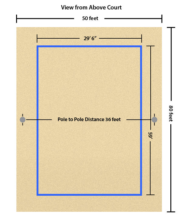 volleyball net dimensions