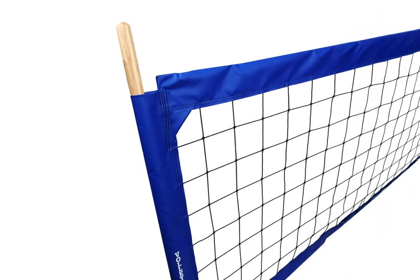 Exposed dowels on volleyball net