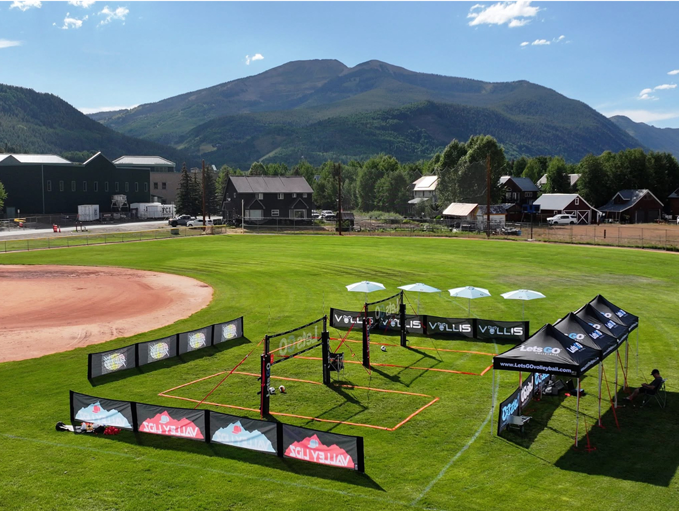 Grass Volleyball Court Setup