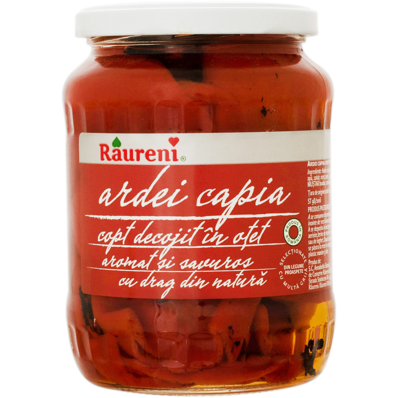 Raureni Ardei Capia Red Peppers In Vinegar 700g Bakkal International Foods