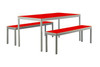 Hub table and bench seating 