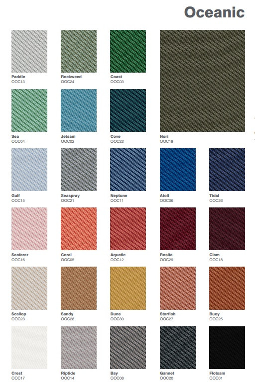 Oceanic fabric samples & swatch card