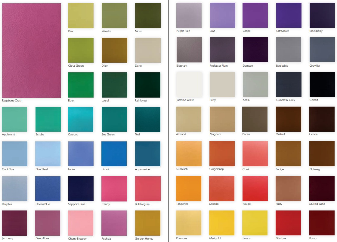 Just Colour swatch card and fabric samples 