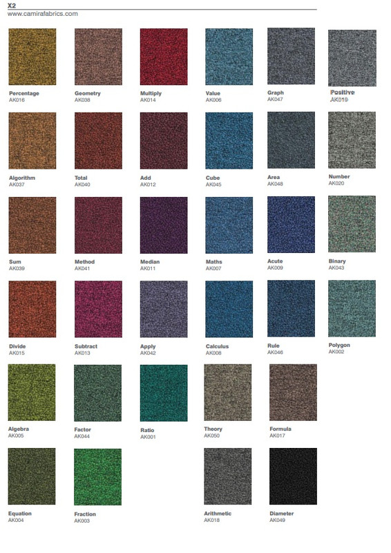 X2 fabric samples & swatch card