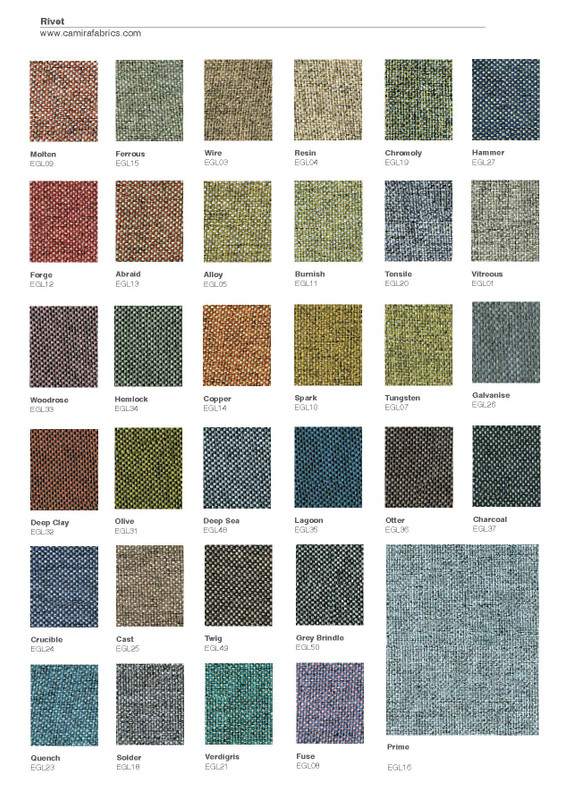 Rivet fabric samples & swatch card